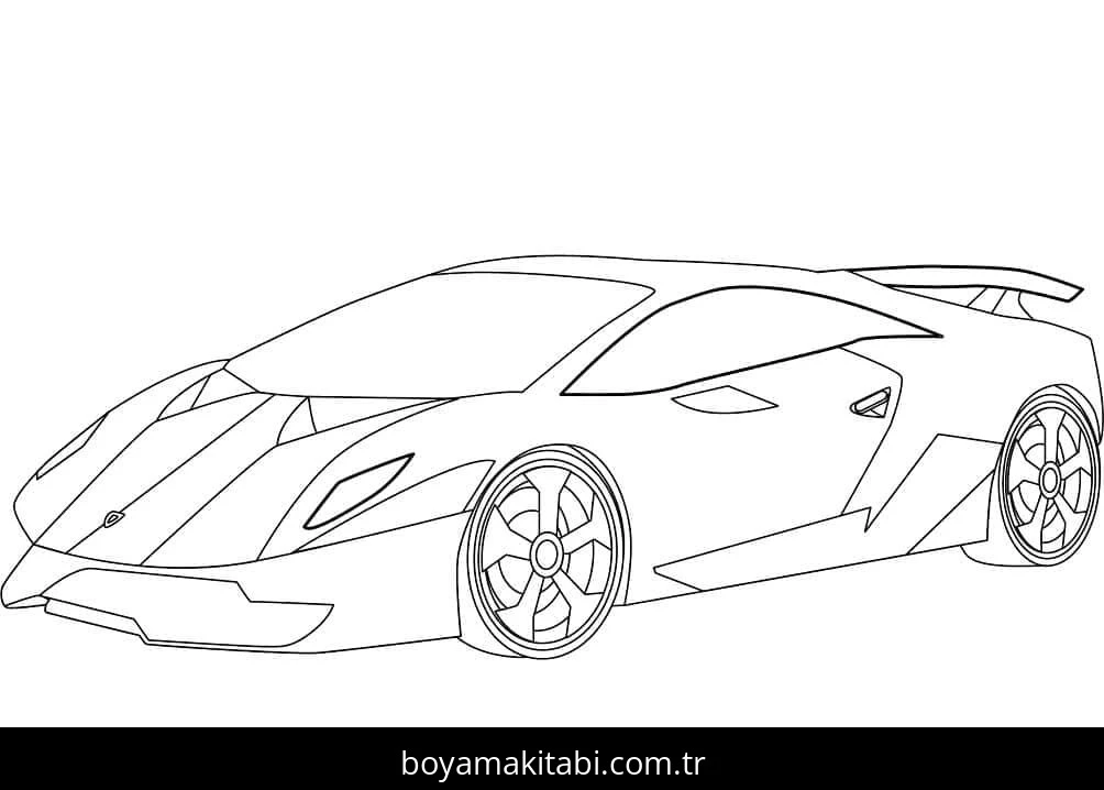 Lamborghini boyama sayfası – yaratıcılık, eğlenceli etkinlik