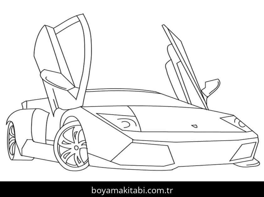 Lamborghini boyama sayfası – boyama çalışması, yaratıcılığı geliştirir