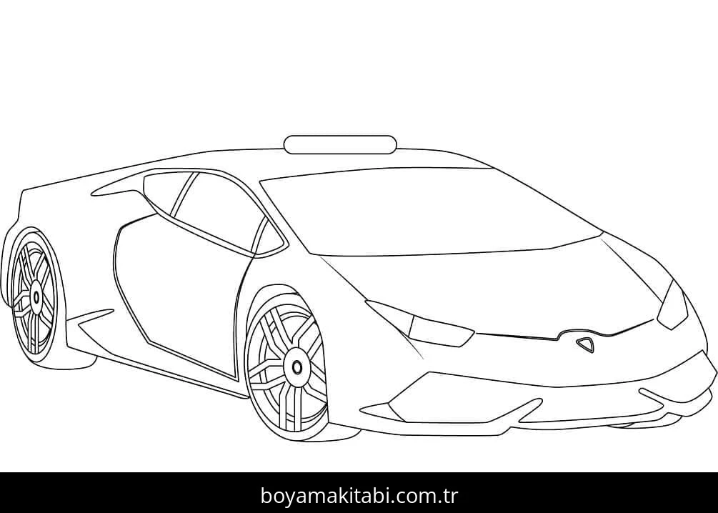Lamborghini boyama sayfası – eğlenceli etkinlik, el becerilerini geliştirir