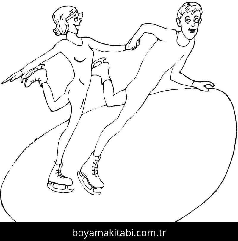 Buz Pateni boyama sayfası – PDF indir, sevimli karakter