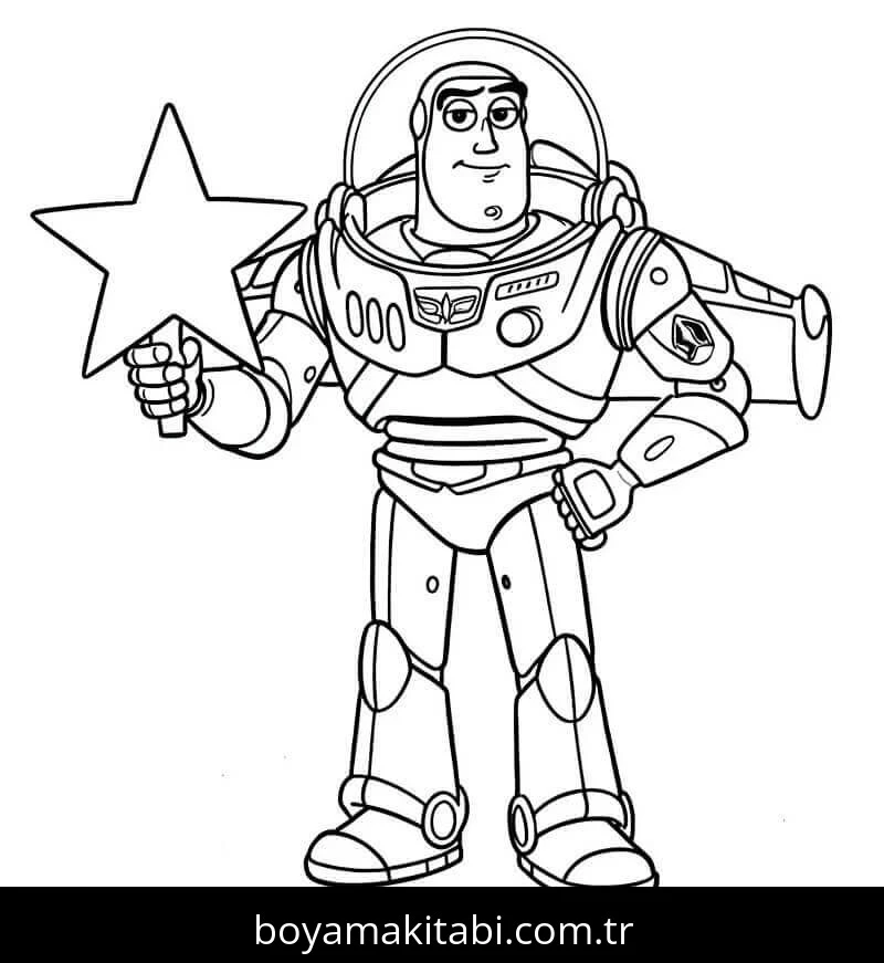 Buzz Işıkyılı (Buzz Lightyear) boyama sayfası #2 – anaokulu etkinliği, motor becerileri destekler