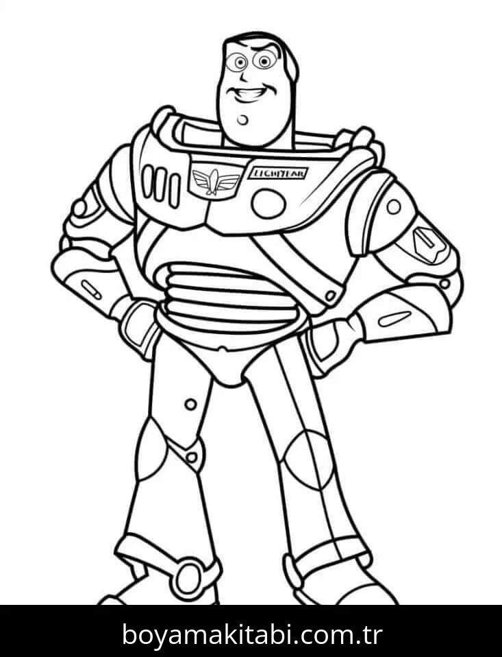Buzz Işıkyılı (Buzz Lightyear) boyama sayfası – sevimli karakter, sanatsal çalışma