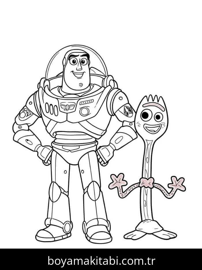 Buzz Işıkyılı (Buzz Lightyear) boyama sayfası – el becerilerini geliştirir, boyama çalışması