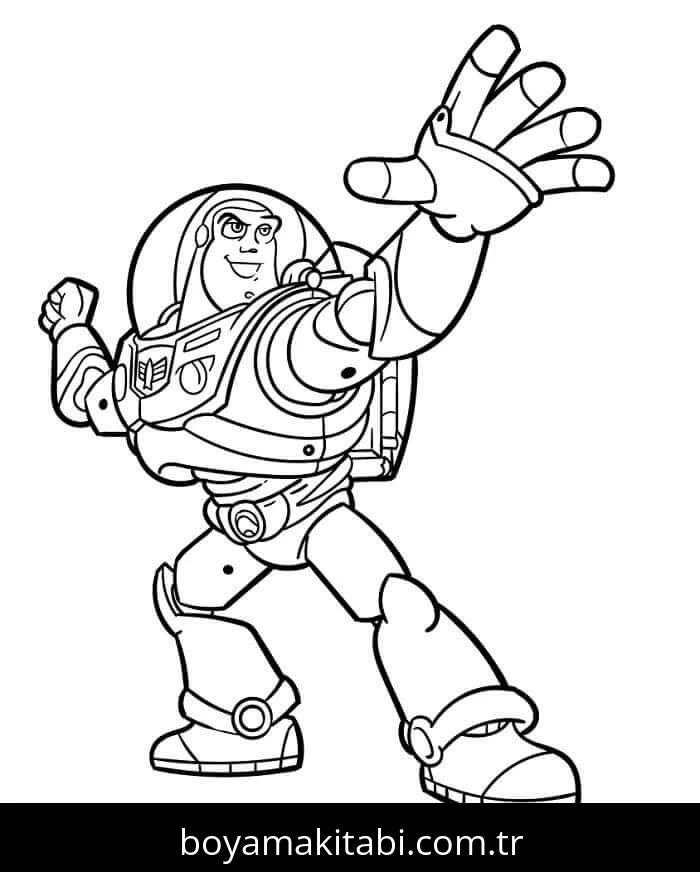 Buzz Işıkyılı (Buzz Lightyear) boyama sayfası – basit çizim, kolay boyama