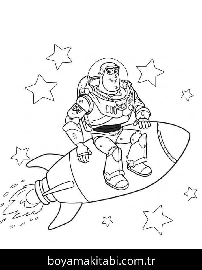 Buzz Işıkyılı (Buzz Lightyear) boyama sayfası – boyama çalışması, yaratıcılığı geliştirir