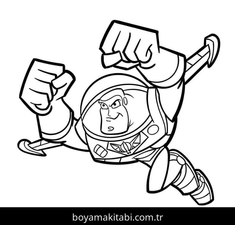 Buzz Işıkyılı (Buzz Lightyear) boyama sayfası – renkli çizimler, okul öncesi