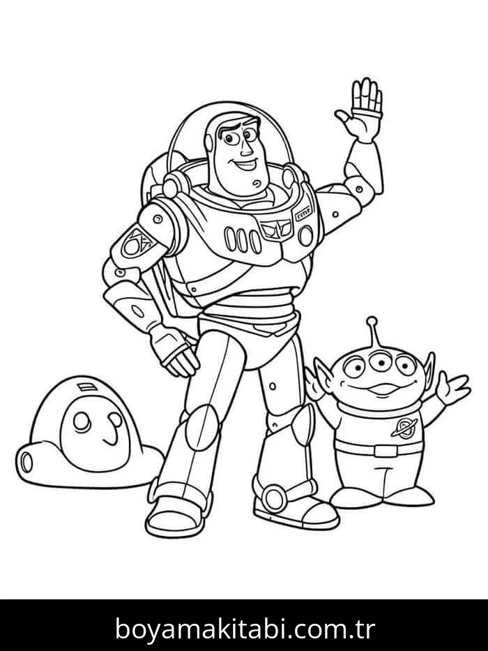 Buzz Işıkyılı (Buzz Lightyear) boyama sayfası – çocuklar için, çizgi film temalı