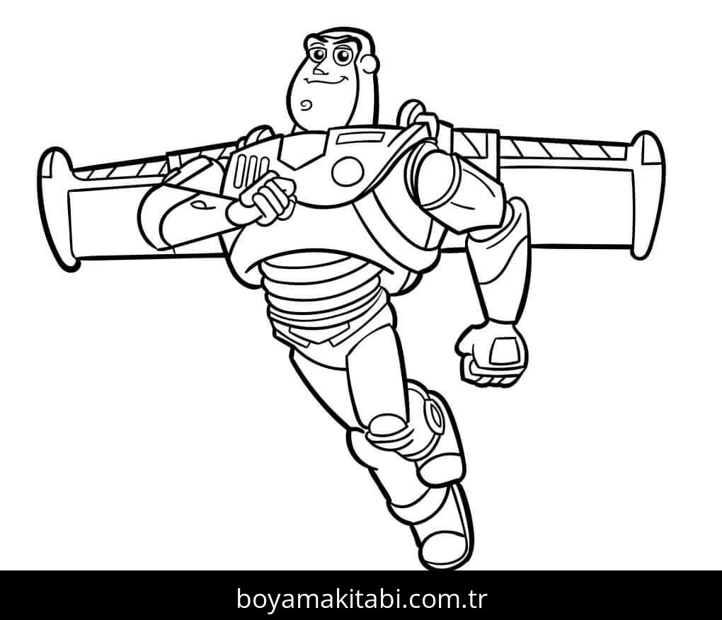 Buzz Işıkyılı (Buzz Lightyear) boyama sayfası – kolay boyama, eğitici aktivite