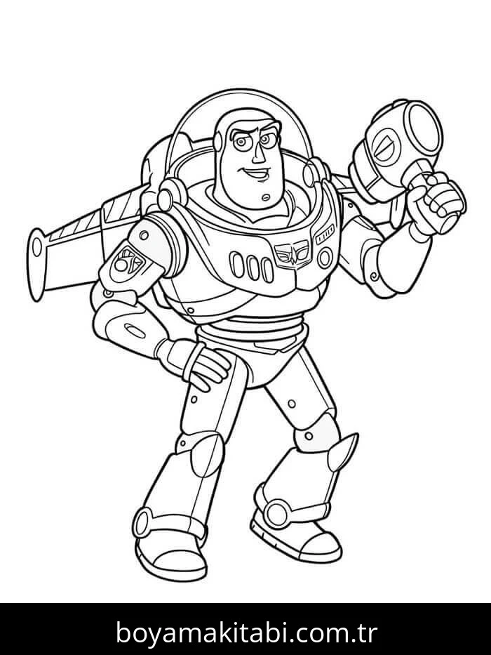 Buzz Işıkyılı (Buzz Lightyear) boyama sayfası – okul öncesi, evde etkinlik