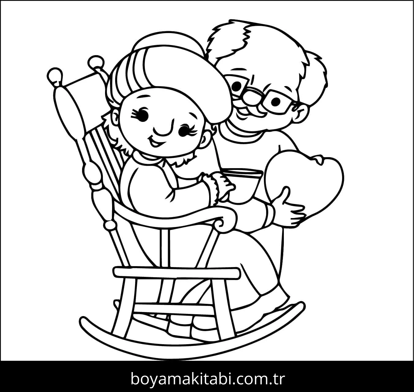 Büyükanne ve Büyükbaba Günü Boyama