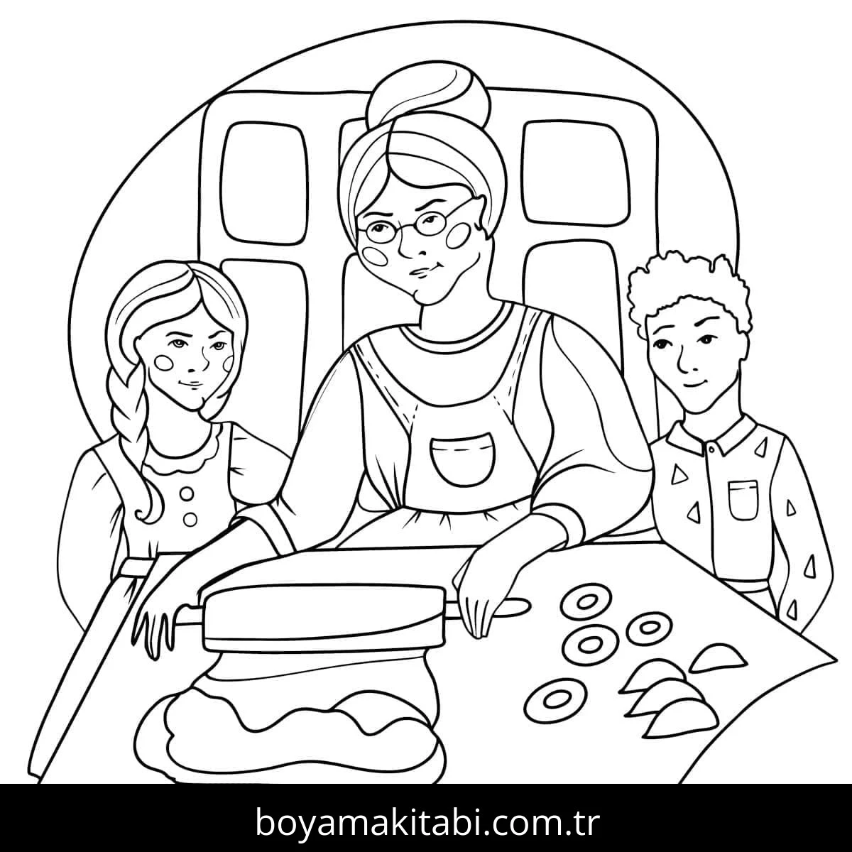 Büyükanne ve Büyükbaba Günü Boyama