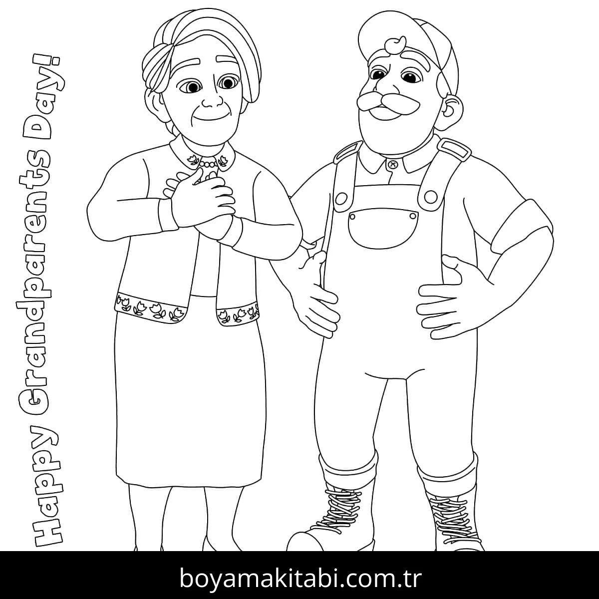Büyükanne ve Büyükbaba Günü Boyama