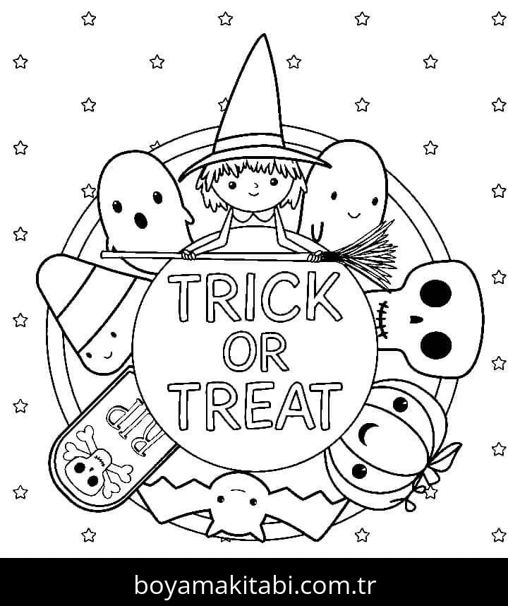 Cadılar Bayramı (Halloween) boyama sayfası – yaratıcılık, eğlenceli etkinlik