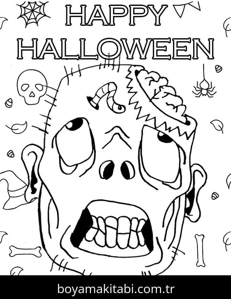 Cadılar Bayramı (Halloween) boyama sayfası – boyama etkinliği, çocuk aktivitesi