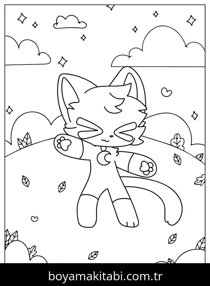 Catnap boyama sayfası – çocuk aktivitesi, PDF indir