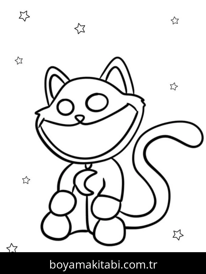 Catnap boyama sayfası – renkli çizimler, okul öncesi