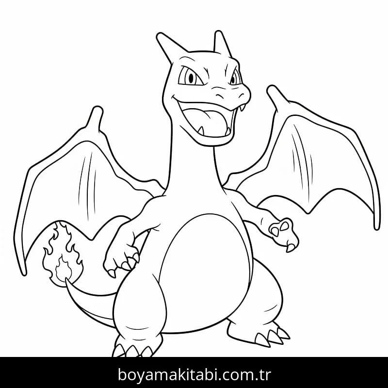 Charizard boyama sayfası #12 – aile ile vakit geçirme, renk bilgisini öğretir