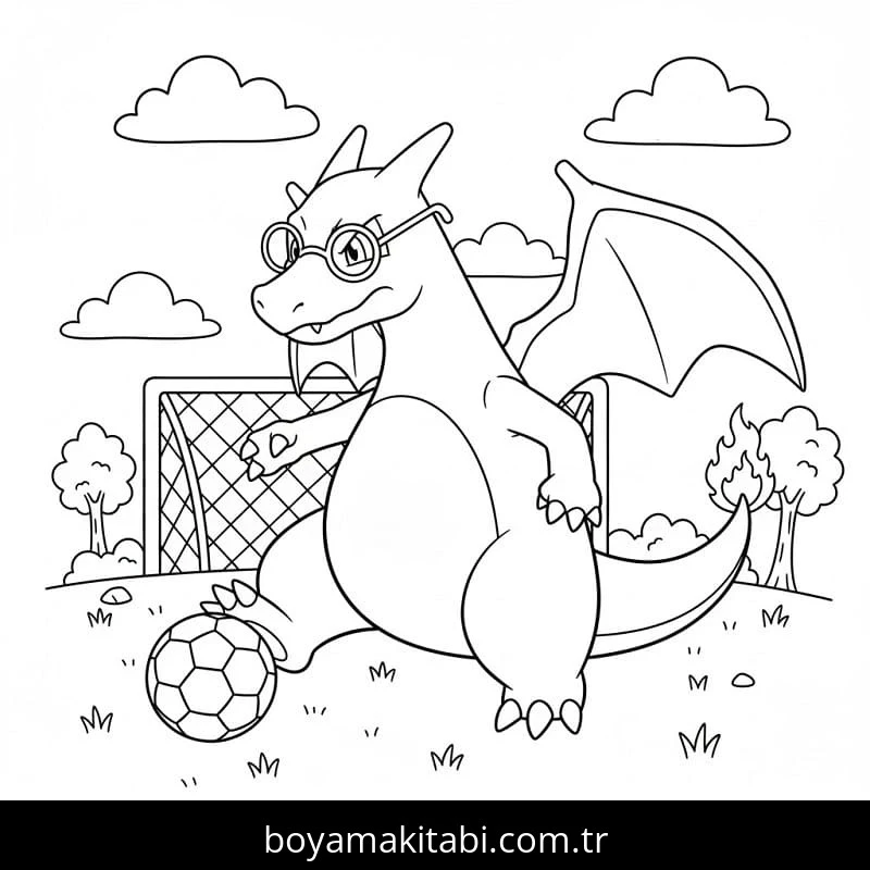 Charizard boyama sayfası #17 – motor becerileri destekler, mürekkep tasarrufu sağlar