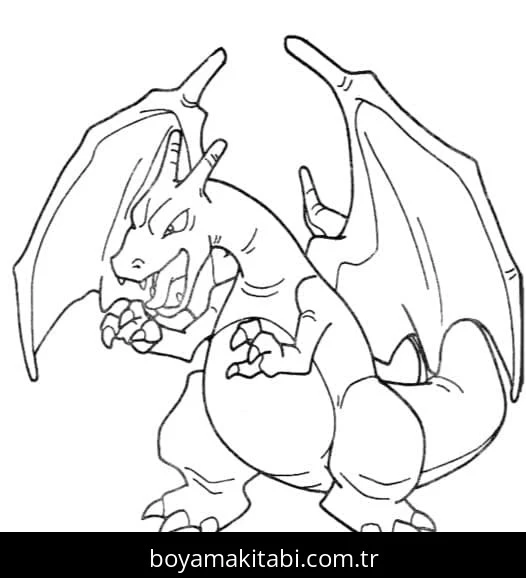 Charizard boyama sayfası #21 – ekran süresine alternatif, çocuklarla kaliteli zaman