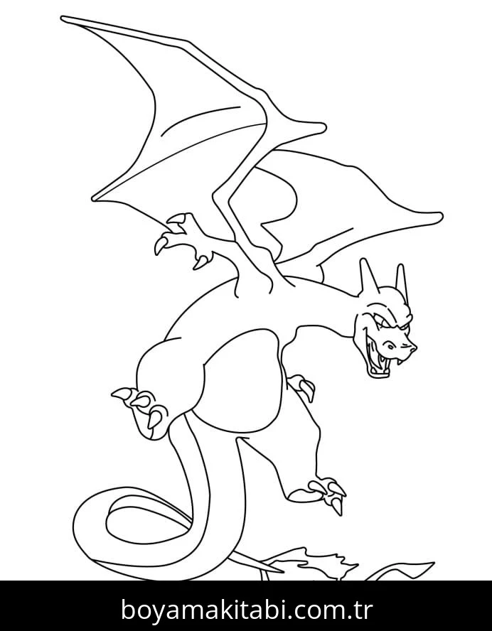 Charizard boyama sayfası #27 – yaratıcı sanat çalışması, eğlenceli etkinlik