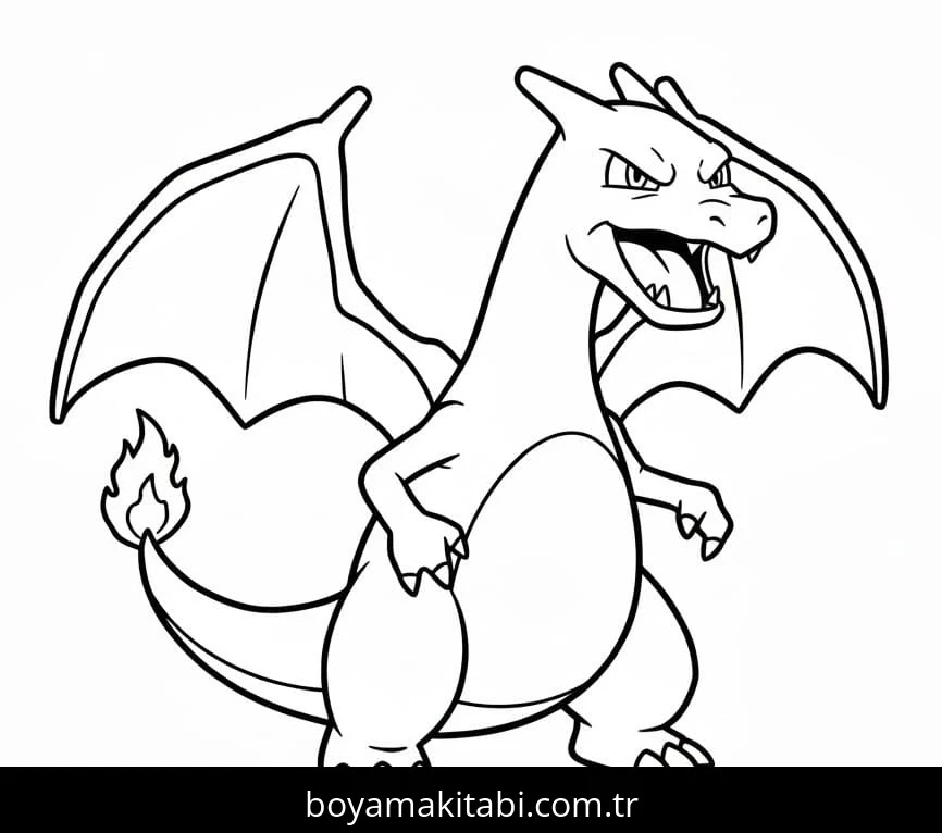 Charizard boyama sayfası #28 – çocuklarla kaliteli zaman, yaratıcılığı geliştirir