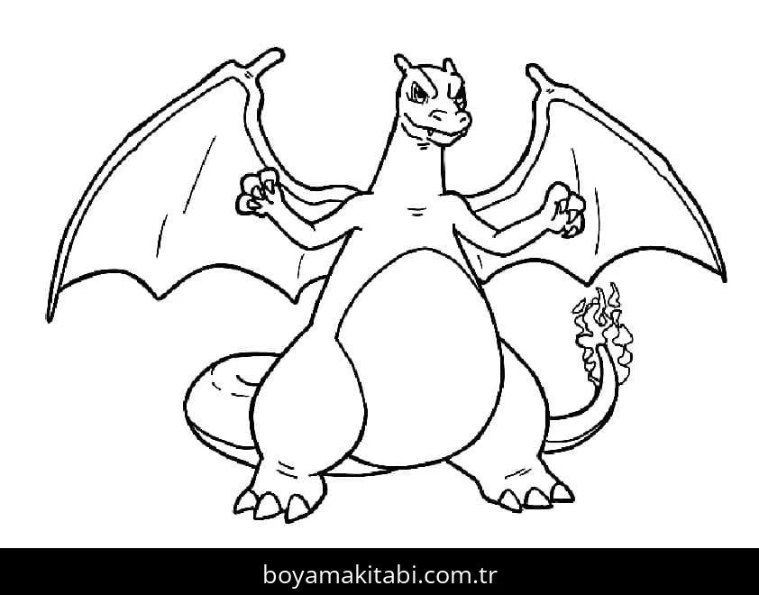 Charizard boyama sayfası #35 – yaratıcılığı geliştirir, keyifli zaman