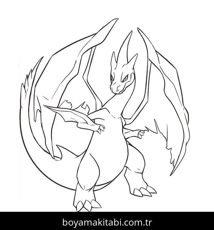 Charizard boyama sayfası #36 – okul öncesi, evde etkinlik