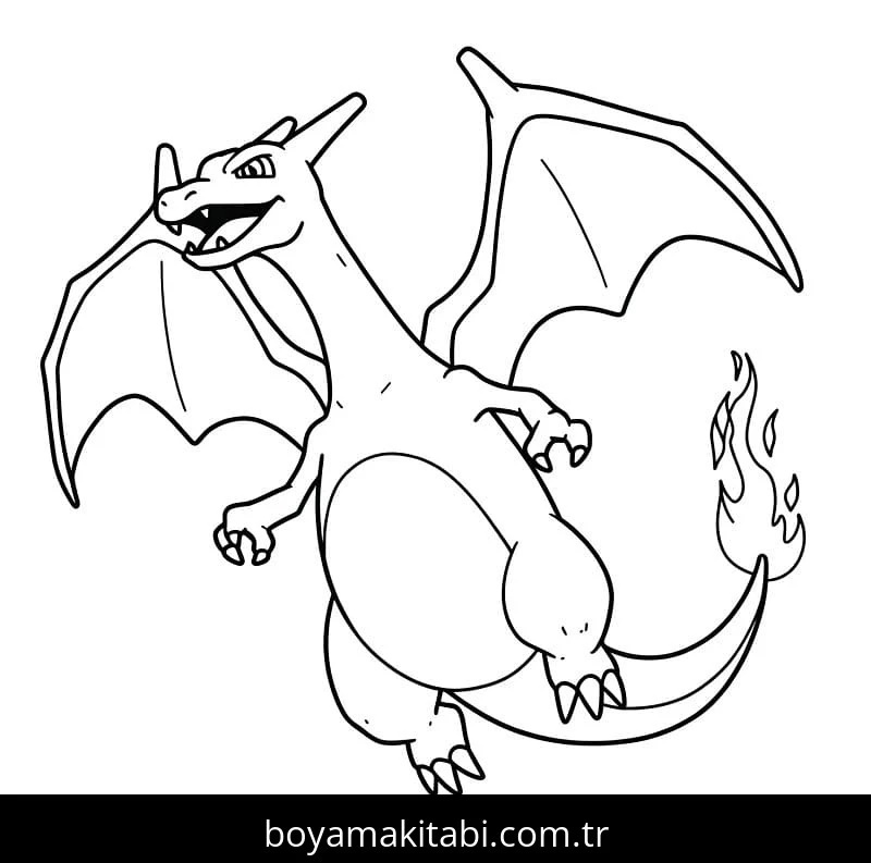 Charizard boyama sayfası #38 – sevimli karakter, sanatsal çalışma