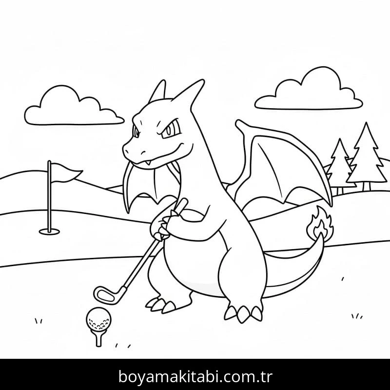 Charizard boyama sayfası #45 – sanatsal çalışma, aile ile vakit geçirme