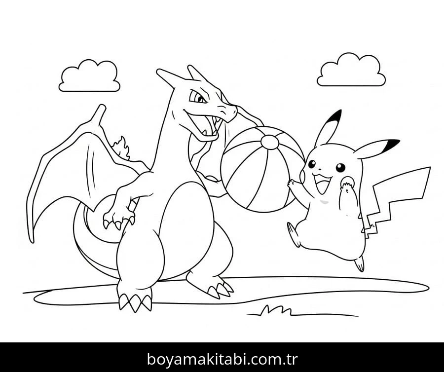 Charizard boyama sayfası #48 – boyama çalışması, sınıf etkinliği