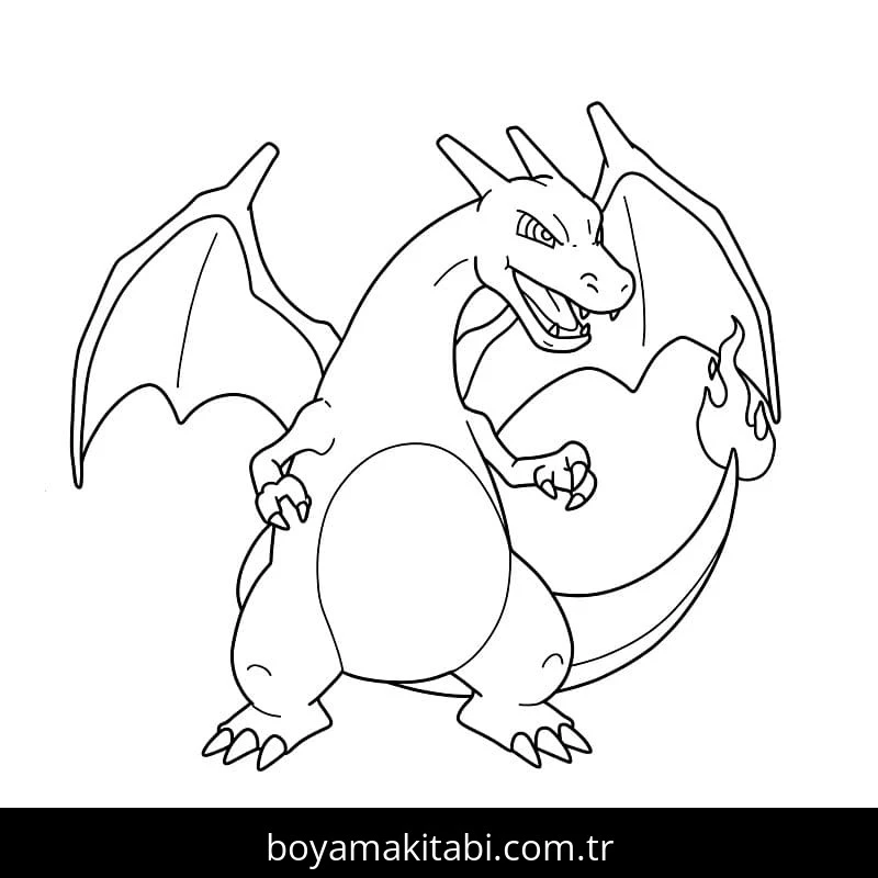 Charizard boyama sayfası #51 – ilkokul öğrencileri için, hayal gücünü besler