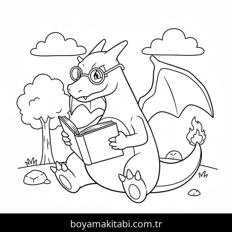 Charizard boyama sayfası #54 – doğum günü partisi aktivitesi, ekran süresine alternatif