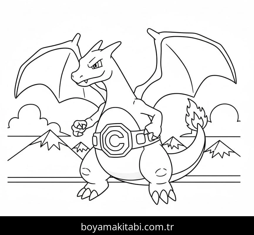 Charizard boyama sayfası #55 – sınıf etkinliği, kolay indirilebilir