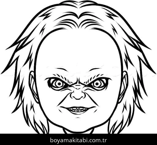 Chucky boyama sayfası – boyama çalışması, yaratıcılığı geliştirir