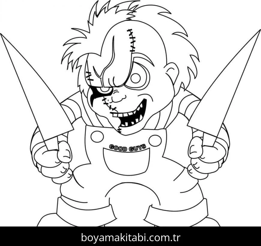 Chucky boyama sayfası – PDF indir, sevimli karakter