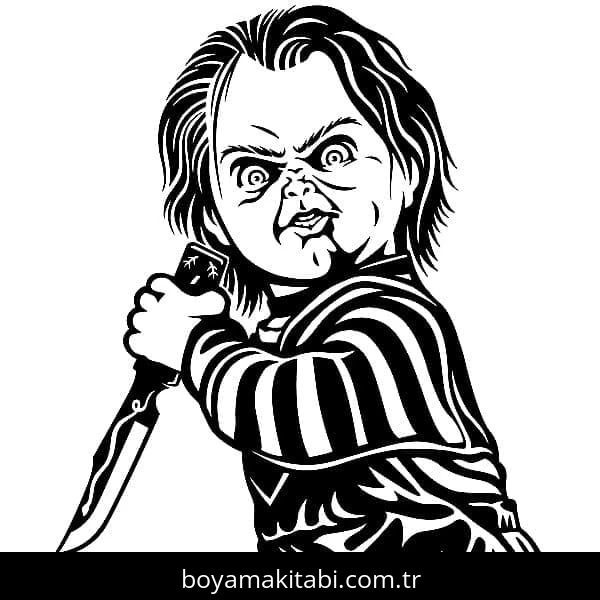 Chucky boyama sayfası – çocuklar için, çizgi film temalı