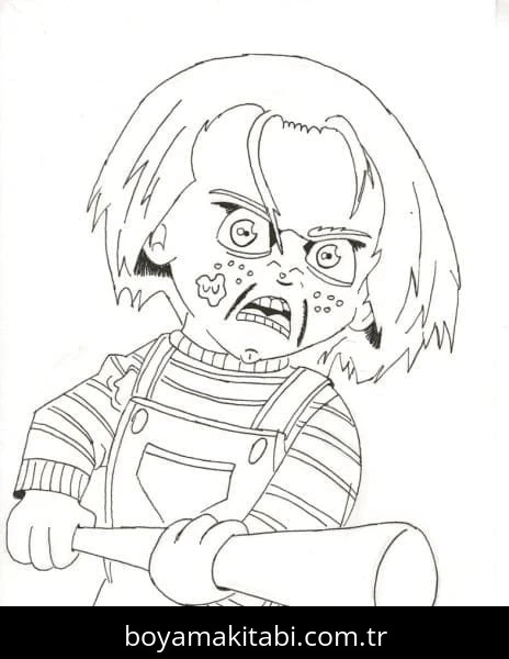 Chucky boyama sayfası – okul öncesi, evde etkinlik