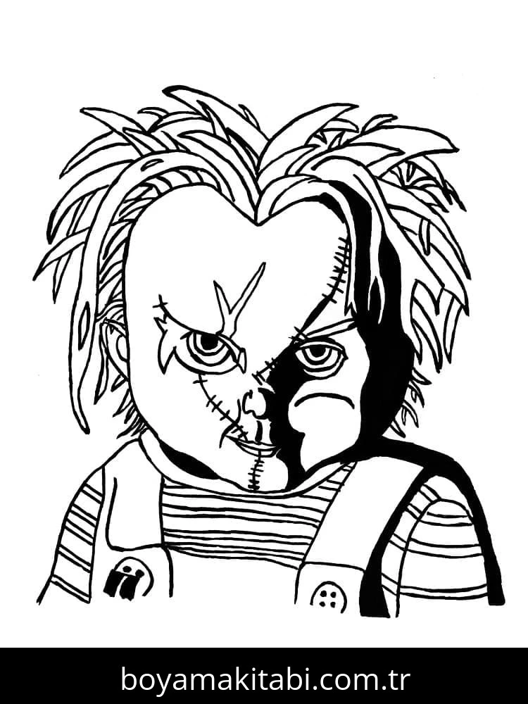 Chucky boyama sayfası – eğitici aktivite, yaratıcılık