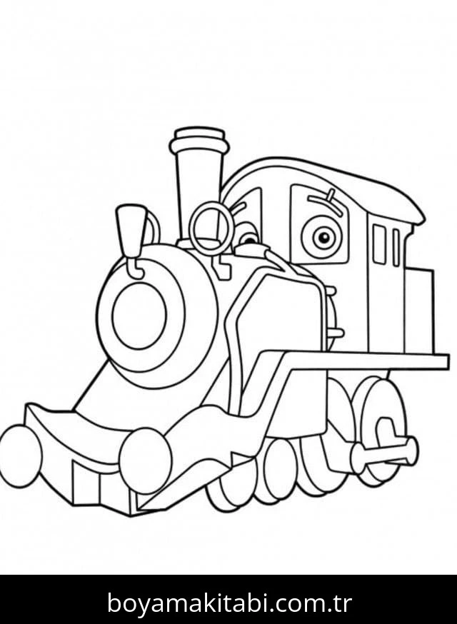 Chuggington boyama sayfası – basit çizim, kolay boyama