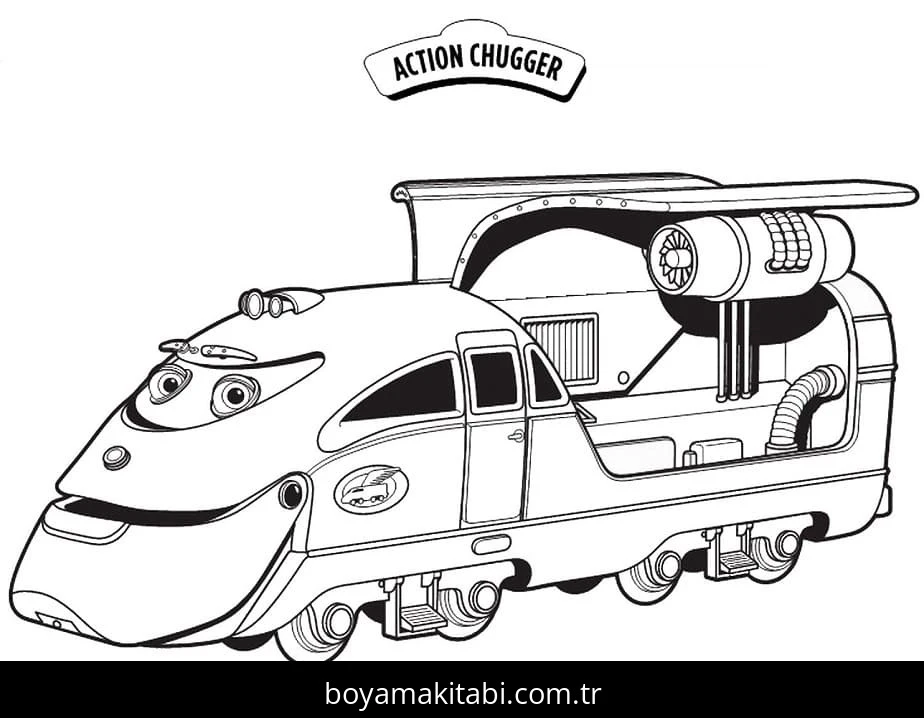 Chuggington boyama sayfası – basit çizim, kolay boyama