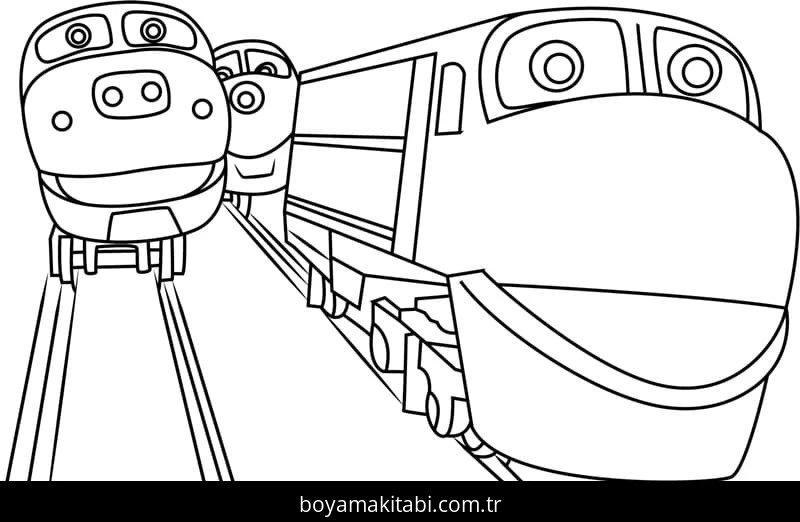Chuggington boyama sayfası – sevimli karakter, sanatsal çalışma
