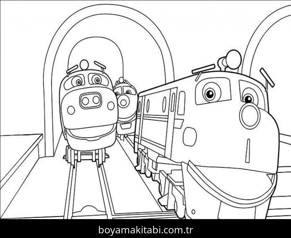 Chuggington boyama sayfası – sanatsal çalışma, çocuklar için