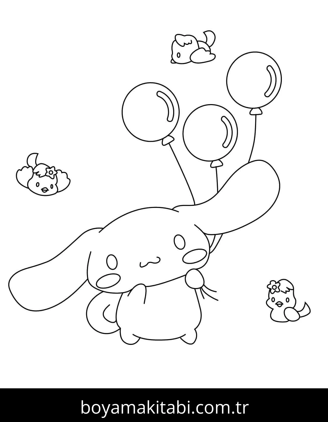 Cinnamoroll boyama sayfası – boyama çalışması, yaratıcılığı geliştirir