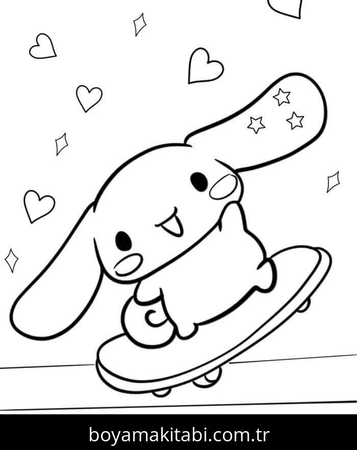 Cinnamoroll boyama sayfası – okul öncesi, evde etkinlik