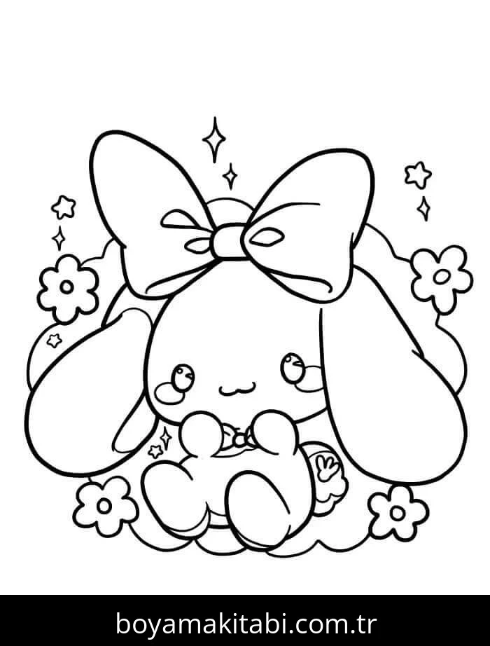 Cinnamoroll boyama sayfası – okul öncesi, evde etkinlik