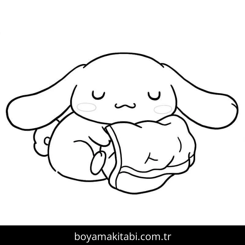Cinnamoroll boyama sayfası – çocuk aktivitesi, PDF indir