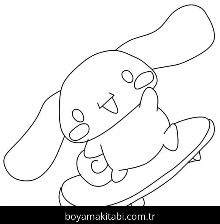 Cinnamoroll boyama sayfası – basit çizim, kolay boyama