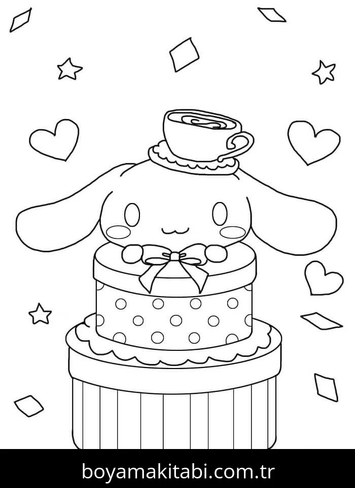 Cinnamoroll boyama sayfası – PDF indir, sevimli karakter