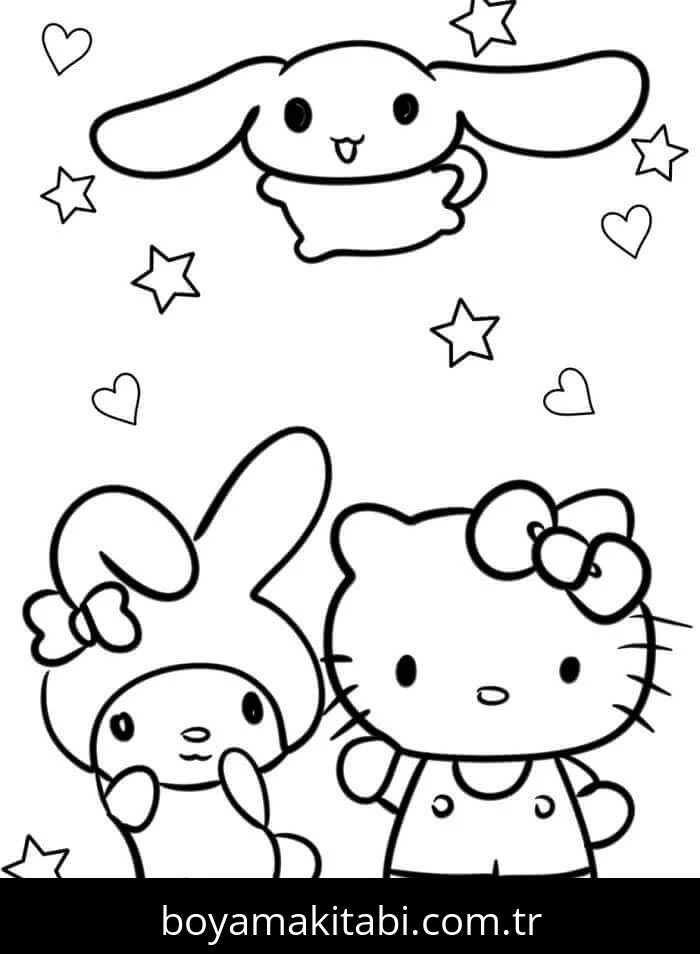 Cinnamoroll boyama sayfası – boyama etkinliği, çocuk aktivitesi