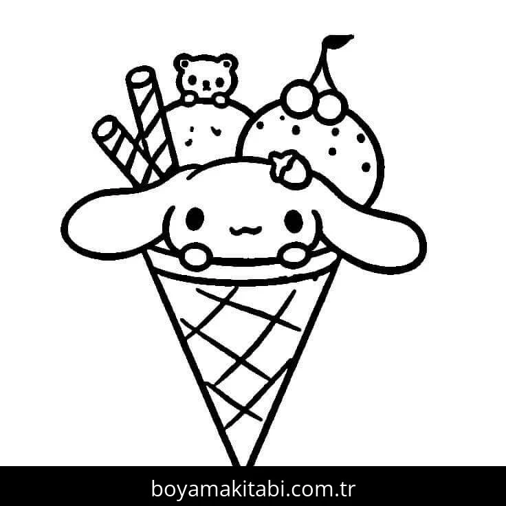 Cinnamoroll boyama sayfası – eğitici aktivite, yaratıcılık